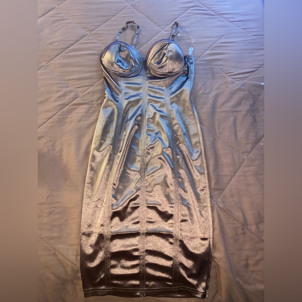 Brown satin dress